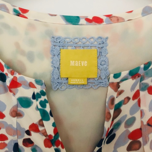 Maeve at Anthropologie Watercolor Dot Cold Shoulder Dress - Picture 6 of 8